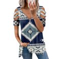 thumbnail image 2 of Blusa de manga corta con cuello en V y cremallera suelta para mujer OAVQHLG3B Store lin121212, 2 of 4