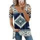 thumbnail image 2 of Blusa de manga corta con cuello en V y cremallera suelta para mujer OAVQHLG3B Store lin121212, 2 of 4