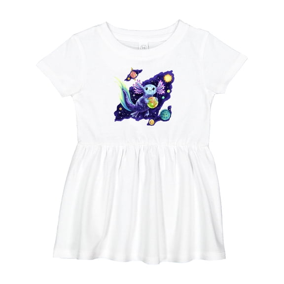 Inktastic Galaxolotl Cute Purple Space Axolotl Galaxy Design Girls Baby Dress