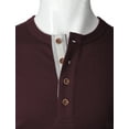 thumbnail image 4 of H2H Mens Casual Slim Fit Short Sleeve Henley T Shirts of Waffle Cotton BURGUNDY US XL/Asia 2XL (CMTTS240), 4 of 6