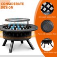 thumbnail image 4 of SYTHERS Fire Pit, 38" Round Metal Fire Pit Table for Backyard Patio BBQ, 4 of 9