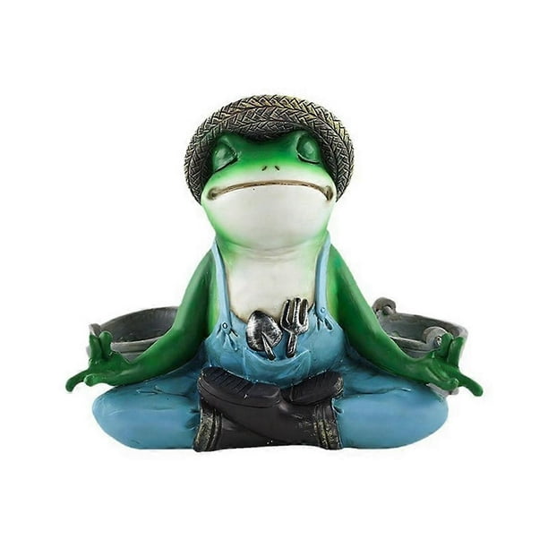 Frog Garden Statue Frog Meditation Flower Pot, Suitable for Small Plants, Unique Flower Pot Decoration Embellishment