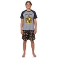 thumbnail image 3 of Harry Potter Hogwarts Castle Men's House Crest 2 Piece Raglan Pajama Short Set Gryffindor Slytherin Ravenclaw Hufflepuff, 3 of 7