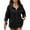 Black & Gray, variant on Womens Oversized Denim Shirt Jacket Button Down Long Sleeve Fall Casual Jean Shackets Blue M