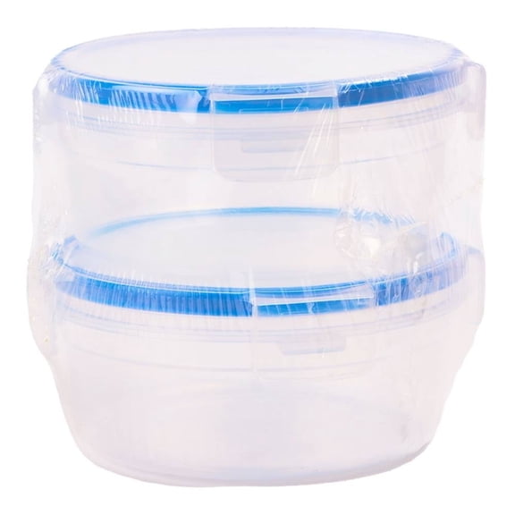 Contenedor Prichos Redondo con Tapa de Clip Plástico Transparente 2 Piezas