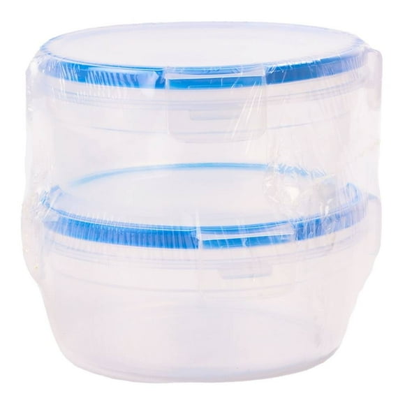 Contenedor Prichos Redondo con Tapa de Clip Plástico Transparente 2 Piezas