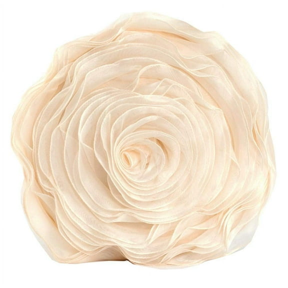 Fennco Styles Home Décor Hayley Rose Chiffon Everyday Filled Flower Decorative Throw Pillow