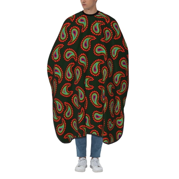 ZICANCN Hair Cutting Cape for Adults, Paisley Swirls Filigree Design Cape Salon Barber Cape for Hair Stylist Shampoo Capes Waterproof 55x66 IN