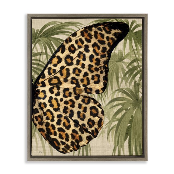 Stupell Industries Contemporary Butterfly Wing with Pattern Brown Floating Frame Canvas Art, 17 x 21, by Amber Sterling
