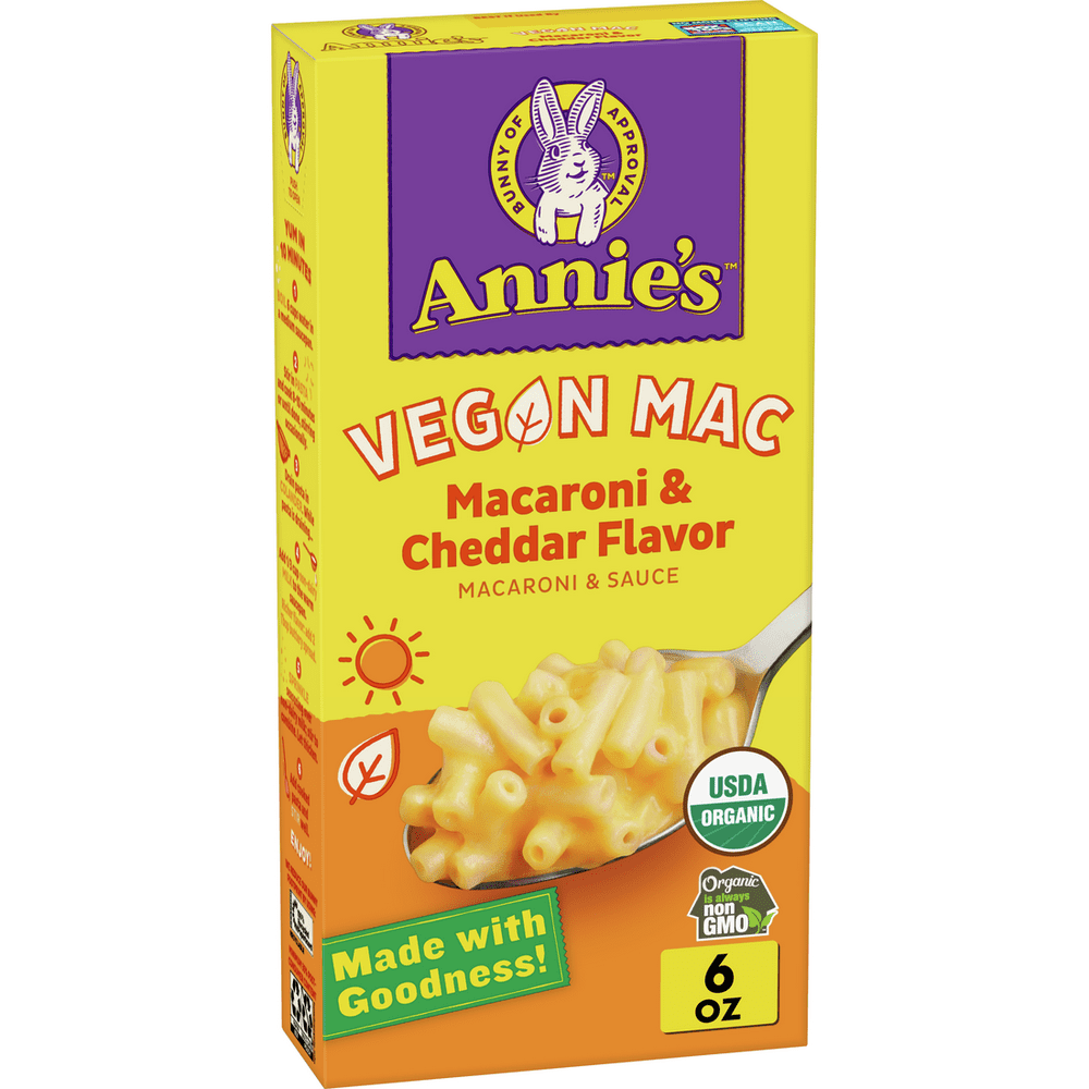 Annie's Organic Vegan Mac Cheddar Flavor Pasta and Sauce, 6 oz