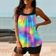 thumbnail image 5 of Trajes de baño tankini para mujer Trajes de baño de dos piezas con espalda de tiras y estampado conservador para mujer Traje de baño de dos piezas para mujer, 5 of 5