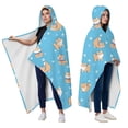 thumbnail image 2 of Wearable Blanket,Cute Shiba Inu Hooded Wearable Flannel Blanket for Adults & Teens with Buckle,Winter Poncho Shawl Wrap Cape,60"x80", 2 of 5