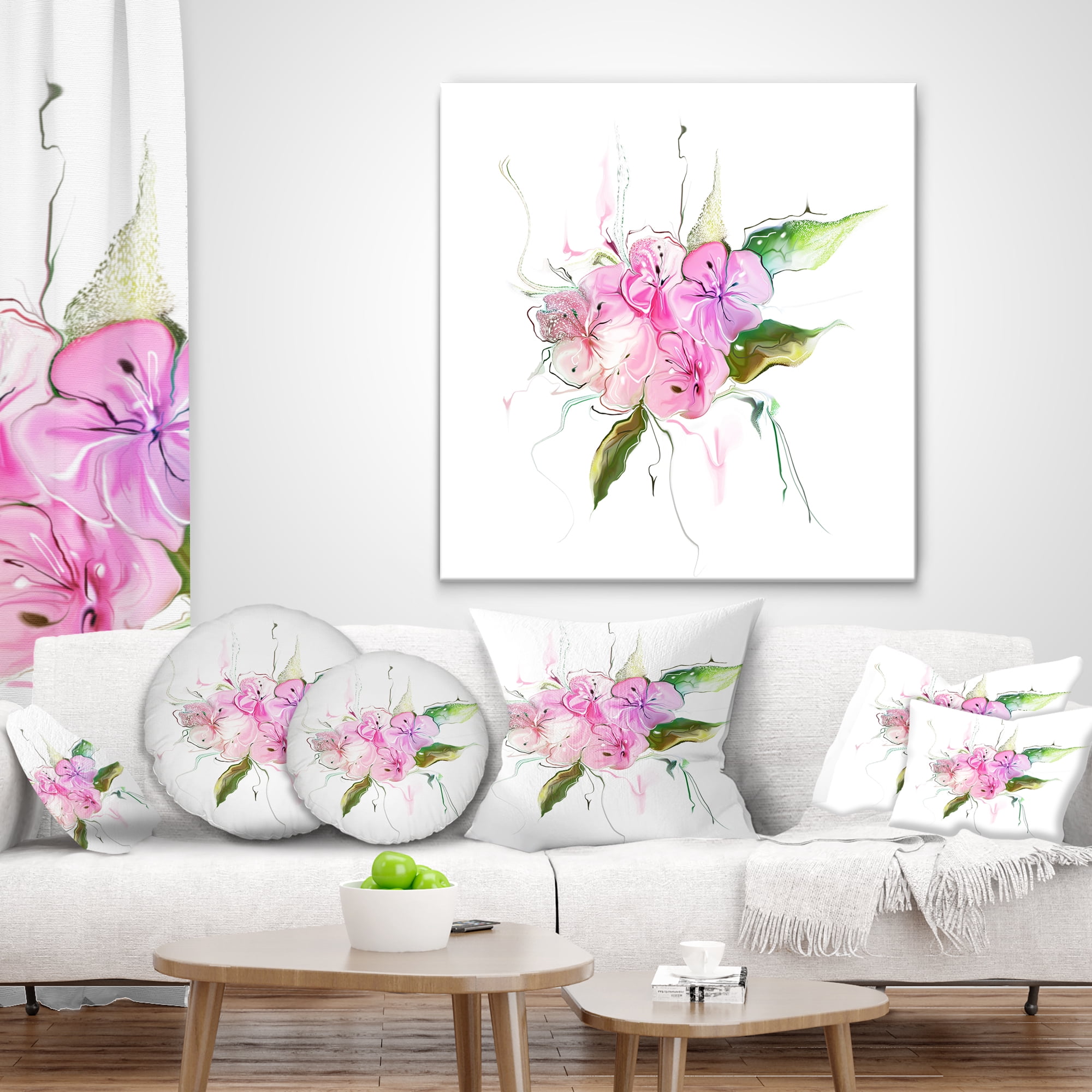 Designart Pink Bouquet of Pansies - Animal Throw Pillow - 16x16