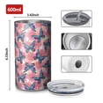 thumbnail image 4 of 20oz Coffee Tumblers White Butterfly Red Blue Leaf Pattern Stainless Steel Vacuum Insulated Travel Tumbler Coffee Cups Mug with Lid and Straw with Cleaning Brush for Cold & Hot Drinks, 4 of 5