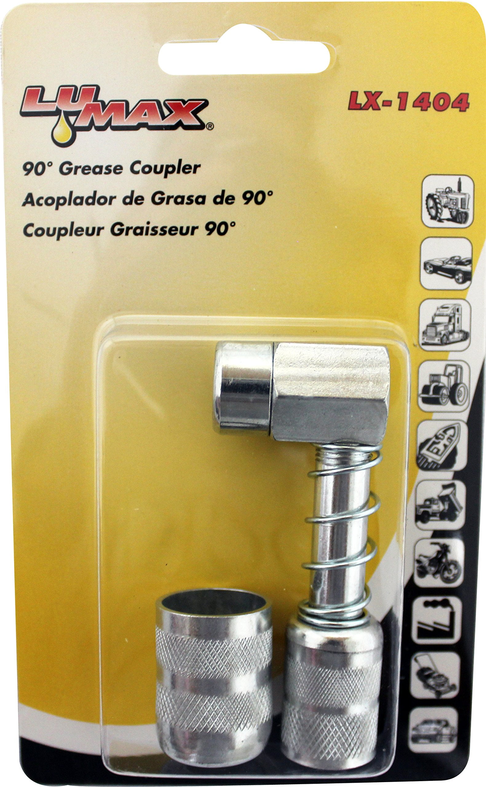 Lumax LX-1404 Silver 90 Degree Grease Coupler
