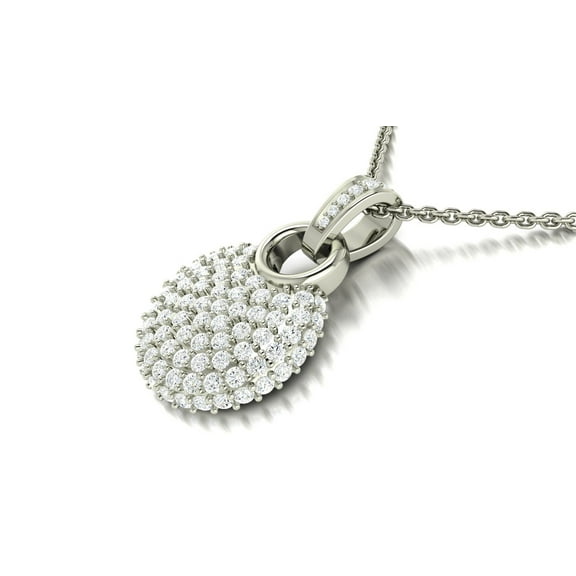 Twistar Silva Jewel Round Pendant Necklace, White Gemstone, Sterling Silver