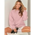 thumbnail image 5 of Womens Oversized Sweatshirt Crewneck Loose fit Long Sleeve Fleece Pullover 2023 Fall Casual Clothes Hoodie Top, 5 of 13