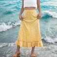 thumbnail image 2 of Faldas de Cintura Elástica para las Mujeres Vestidos de Playa de Moda de Verano con Bolsillos, Faldas Casuales para las Mujeres de Verano, 2 of 7