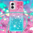 thumbnail image 4 of Funda para Motorola MOTO G Play 4G 2024 Brillantina Líquida Divertida Reluciente y con Cristales en Movimiento Cuerpo Cruzado con Cordón Ajustable, 4 of 5