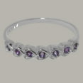 thumbnail image 6 of LBG British Made 14k White Gold Natural Amethyst Womens Promise Ring - 33 size options - Size 7.75, 6 of 9