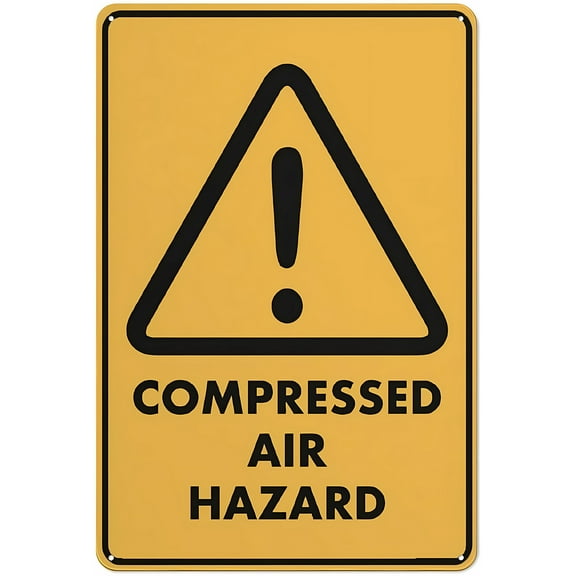 Caution Compressed Air Hazard Sign, 8"x12" Tin Wall Decor, Great for Garden and Yard Safety Alert