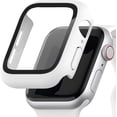 thumbnail image 1 of Étui Couverture Complète pour Apple Watch Protecteur d'Écran, Étui Rigide 9H Protecteur d'Écran pour Apple Watch 8/7/6/5/4/SE Couverture Complète Protecteur d'Écran pour Apple Watch 41mm Blanc, 1 of 5
