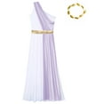thumbnail image 6 of TiaoBug Womens Greek Roman Costume Queen Princess Praise Dance Performance Toga Dress Lavender 4XL, 6 of 7