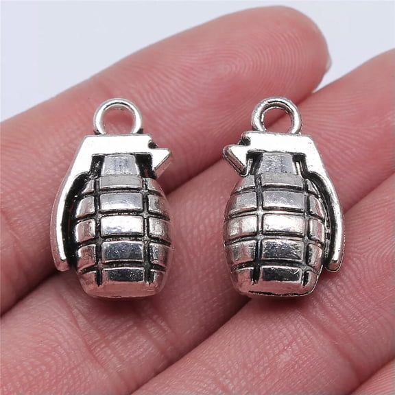 HOOUN 30 Pcs Antique Silver hand grenade Charms Pendant 22x13MM C12407
