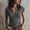 Dark Gray, variant on Women's Vintage Short Sleeve Half Zip Mock Neck Tee – Summer Solid Colo Slim Fit Casual Pullover Navy Blue,XL