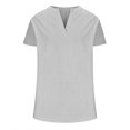 thumbnail image 4 of Yuzhih Women's Tops Loose V Neck Short Sleeve Shirts Casual Lightweight Flowy Blouses Summer Outfits, 4 of 5