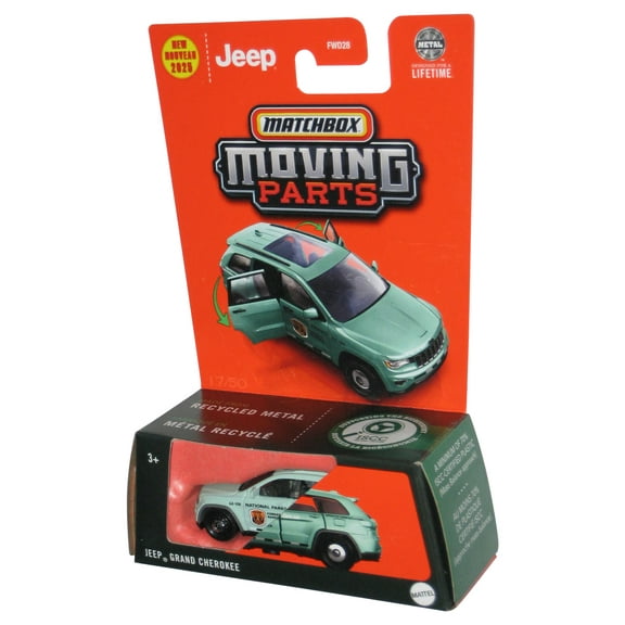 Matchbox Moving Parts (2025) Green National Parks Jeep Grand Cherokee Toy Car