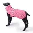 thumbnail image 3 of Dog Jacket, Winter Outdoor Dog Clothes with Adjustable Neck Portion and Waterproof Warm Polyester Filling Fabric, Thickened Pet Clothes for Dogs, 2XL Size, Pink, 3 of 7