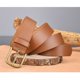 thumbnail image 2 of Cinturón vaquero clásico para hombre de 105 cm - Cinturón informal marrón Cinturón de aleación con puntada de PU, 2 of 3