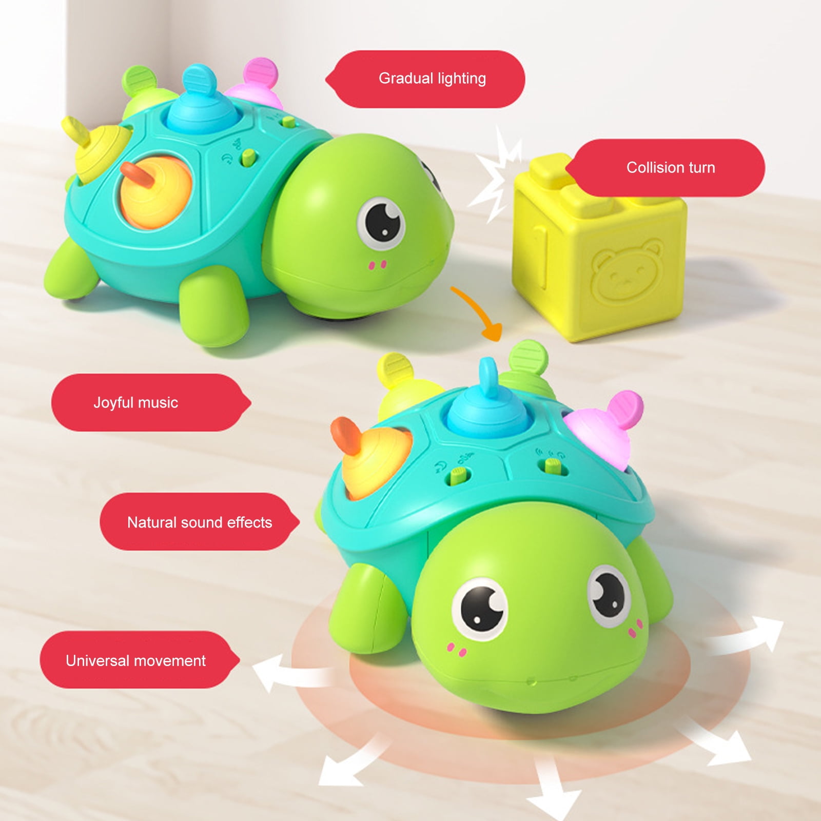 Interactive Light And Sound Baby Toy For Crawling Training Safe Teething Musical Learning Educational Infant Development 0-3 Years