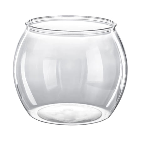 FTsdfkl 16.5cm Clear Round Glass Fish Bowl, Multi-Purpose Aquarium Terrarium Vase for Home Table Decor