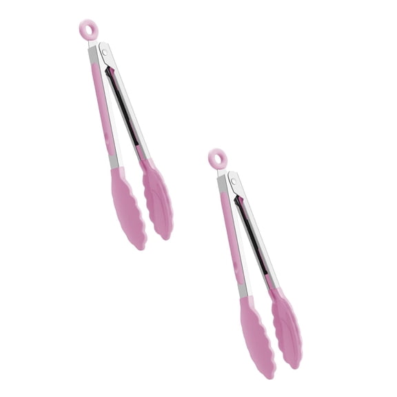 2Pack Bbq Tongs Kitchen Tongs Grill Tongsbbq High Temperature Nylon Food Clip Stainless Steel Bread Clip Bbq Clip Outdoor Cooking Accessories Food Clips Home Decor