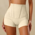 thumbnail image 2 of Gpoecd Womens Boxer Briefs Lace Mid Rise Control Lifting No Ride Up Seamless Breathable Plus Size Panties Beige,XL, 2 of 5