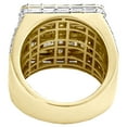 thumbnail image 4 of 10K Yellow Gold Round & Baguette Diamond 21mm Square Cluster Pinky Ring 5.17 CT., 4 of 5