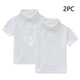 thumbnail image 2 of Odeerbi Chicos Niñas 2 Pack Camisas de Manga Corta Color Sólido Botón Casual Abajo Uniforme Escolar Tops Para 1-13 Años, 2 of 9