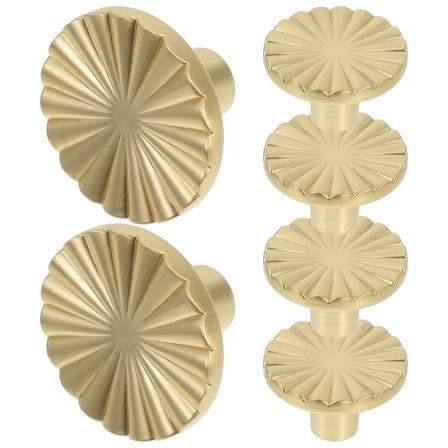 6pcs Round Pull Handle Brass Cabinet Pull Handle Drawer Door Knob Knob Door Pull Handle Cabinet Knob Bathroom Cabinet Knobs