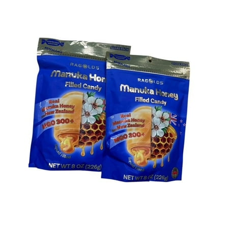 2-Pack Ragolds Manuka Honey Filled Candy, 8 oz Bags