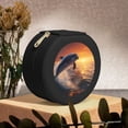 thumbnail image 6 of Fuzoiu Sunset Dancing Dolphin Print Portable Jewelry Box,Round Mini Leather Travel Jewelry Case,Small Travel Jewelry Organizer,Jewelry Holder for Ring Necklace Earring for Women Girls-Black, 6 of 7