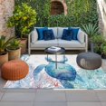 thumbnail image 2 of Blue Sea Turtle Outdoor Rug for Patio/Deck/Porch, Non-Slip Large Area Rug 5 x 7 Ft, Summer Coastal Coral Ocean Indoor Outdoor Rugs Washable Area Rugs, Reversible Camping Rug Carpet Runner, 2 of 8