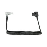Lanxri Coiled D-Tap To Right-Angle 4 Pin Power Cable For Canon C300 Mark II