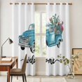 thumbnail image 3 of Summer Cactus Kitchen Curtains Window Panels, Country Blue Truck Botanical Tropical Plants Insulated Window Treatment Curtain, Grommet Curtains for Bedroom/Living Room/Bathroom, 2 Piece 42"Wx84"L, 3 of 8