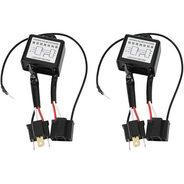 pcs LED Negative Converter,Polar Negative Switch Harness Adapter,Reverse  Polarity Alloy for H4 