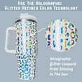 thumbnail image 4 of 40 oz Tumbler with Handle Holographic Glitter Leopard 40oz Tumbler with Lid Straw Double Insulated Travel Coffee Mug, 4 of 6