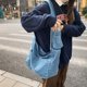 thumbnail image 2 of Bolso de mezclilla para mujer 2022, nuevo bolso ecológico reutilizable para mujer, bolso de lona para compras, bolsos de viaje, bolsos de hombro, bolsos cruzados para jeans unisex, bolsos de compras, 2 of 5