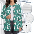 thumbnail image 4 of Binienty Teal Nurse Jacket for Women Button Front Scrub Tops with Pockets Soft Comfortable Medical Scrubs Fitted for Clinic Quick-Dry Nurse Student Medical Assistant Uniforms, 4 of 7