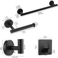 thumbnail image 3 of 5 Piece Stainless Steel Bathroom Hardware Set Includes Extended Towel Rack Toilet Paper Holder And 3 Bathrobe Hooks For Home Bathroom Organization 0.93 Lb, 3 of 6